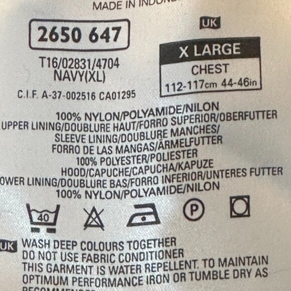 VNTG‎ St Michael Marks & Spencer Deck Jacket Rain Navy Hood Vented Full Zip XL - Picture 9 of 12